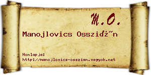 Manojlovics Osszián névjegykártya